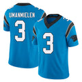 Carolina #3 Umanmielen Player Football V Neck Short Sleeve Blue Jersey Princely For Men Youth Women Gift