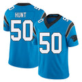 Carolina #50 Hunt Player Football V Neck Short Sleeve Blue Jersey Robert For Men Youth Women Gift