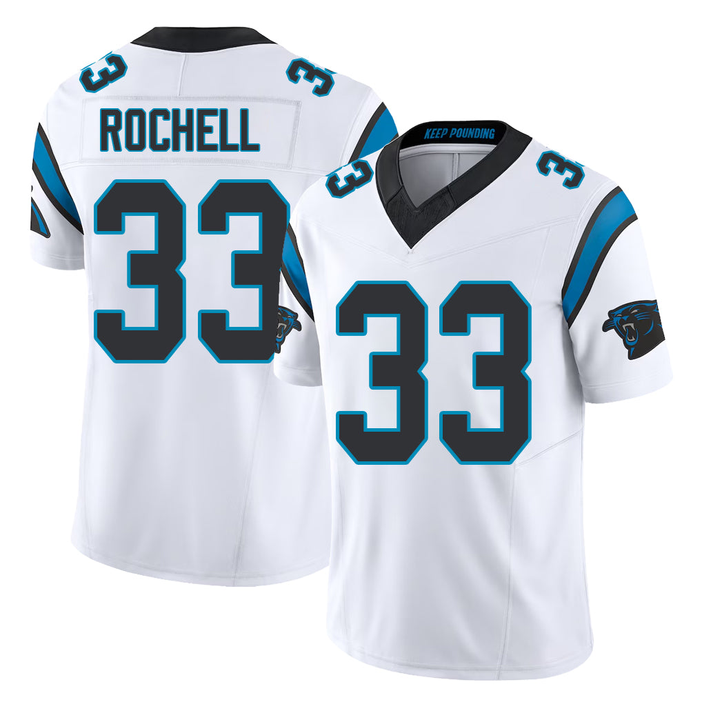 Carolina #33 Rochell Player Football V Neck Short Sleeve White Jersey Robert For Men Youth Women Gift