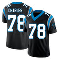 Carolina #78 Charles Player Football V Neck Short Sleeve Black Jersey Saahdiq For Men Youth Women Gift