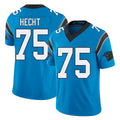 Carolina #75 Hecht Football V Neck Short Sleeve Blue Jersey Sam For Men Youth Women Gift
