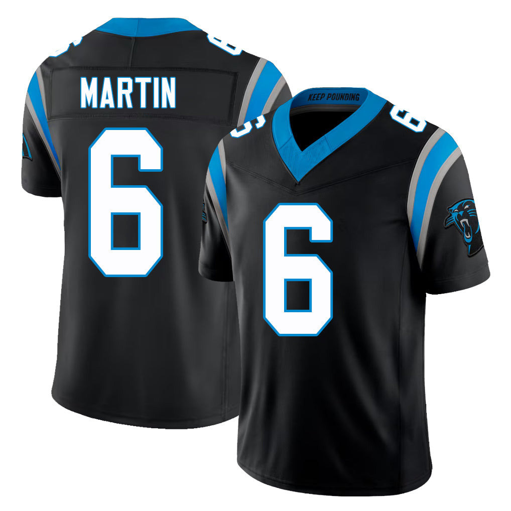 Carolina #6 Martin Player Football V Neck Short Sleeve Black Jersey Sam For Men Youth Women Gift