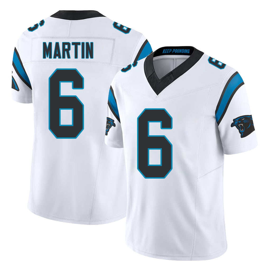 Carolina #6 Martin Player Football V Neck Short Sleeve White Jersey Sam For Men Youth Women Gift