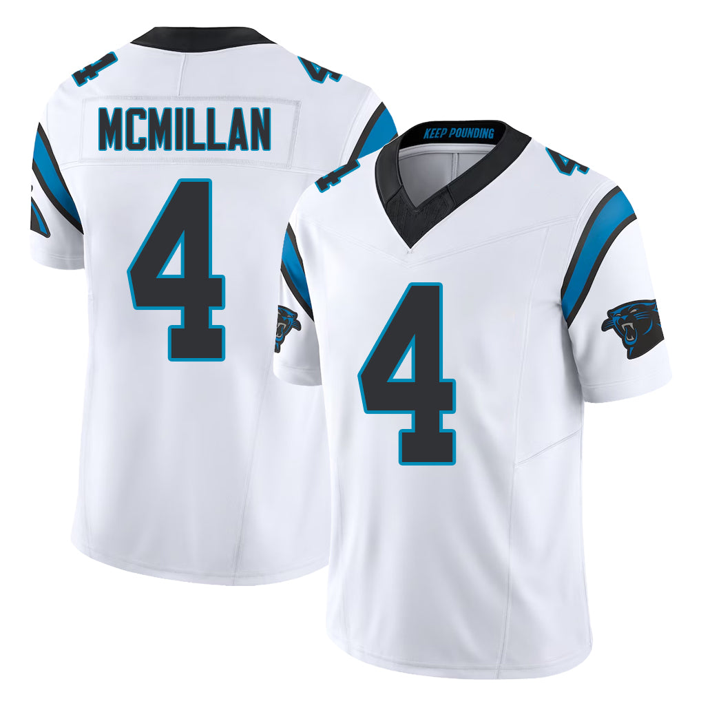 Carolina #4 McMillan Player Football V Neck Short Sleeve White Jersey Tetairoa For Men Youth Women Gift