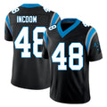 Carolina #48 Incoom Player Football V Neck Short Sleeve Black Jersey Thomas For Men Youth Women Gift