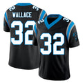 Carolina #32 Wallace Player Football V Neck Short Sleeve Black Jersey Trevin For Men Youth Women Gift