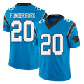 Carolina #20 Funderburk Player Football V Neck Short Sleeve Blue Jersey Tyrek For Men Youth Women Gift