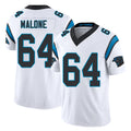 Carolina #64 Malone Player Football V Neck Short Sleeve White Jersey Tywone For Men Youth Women Gift