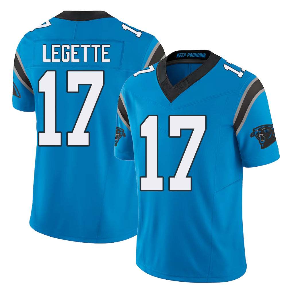 Carolina #17 Legette Football V Neck Short Sleeve Blue Jersey Xavier For Men Youth Women Gift