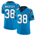 Carolina #38 Wheatley Player Football V Neck Short Sleeve Blue Jersey Zakee For Men Youth Women Gift