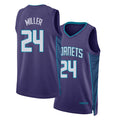 Charlotte #24 Miller Player Basketball Sleeveless Purple Jersey Brandon For Adult Youth
