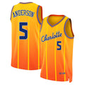 Charlotte #5 Anderson Player Basketball Sleeveless Yellow Jersey Christian For Adult Youth