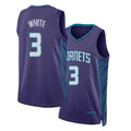 Charlotte #3 White Player Basketball Sleeveless Purple Jersey Coby For Adult Youth