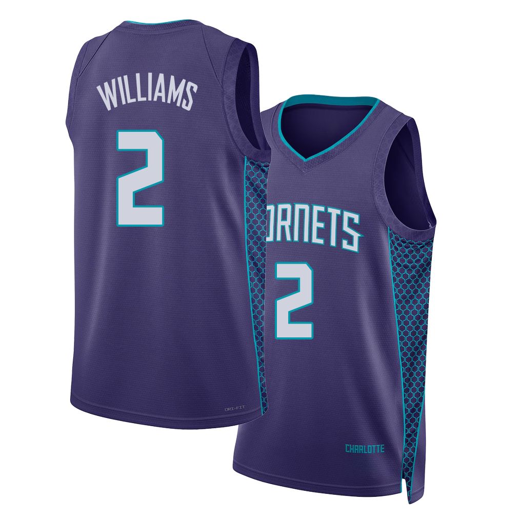 Charlotte #2 Williams Player Basketball Sleeveless Purple Jersey Grant For Adult Youth