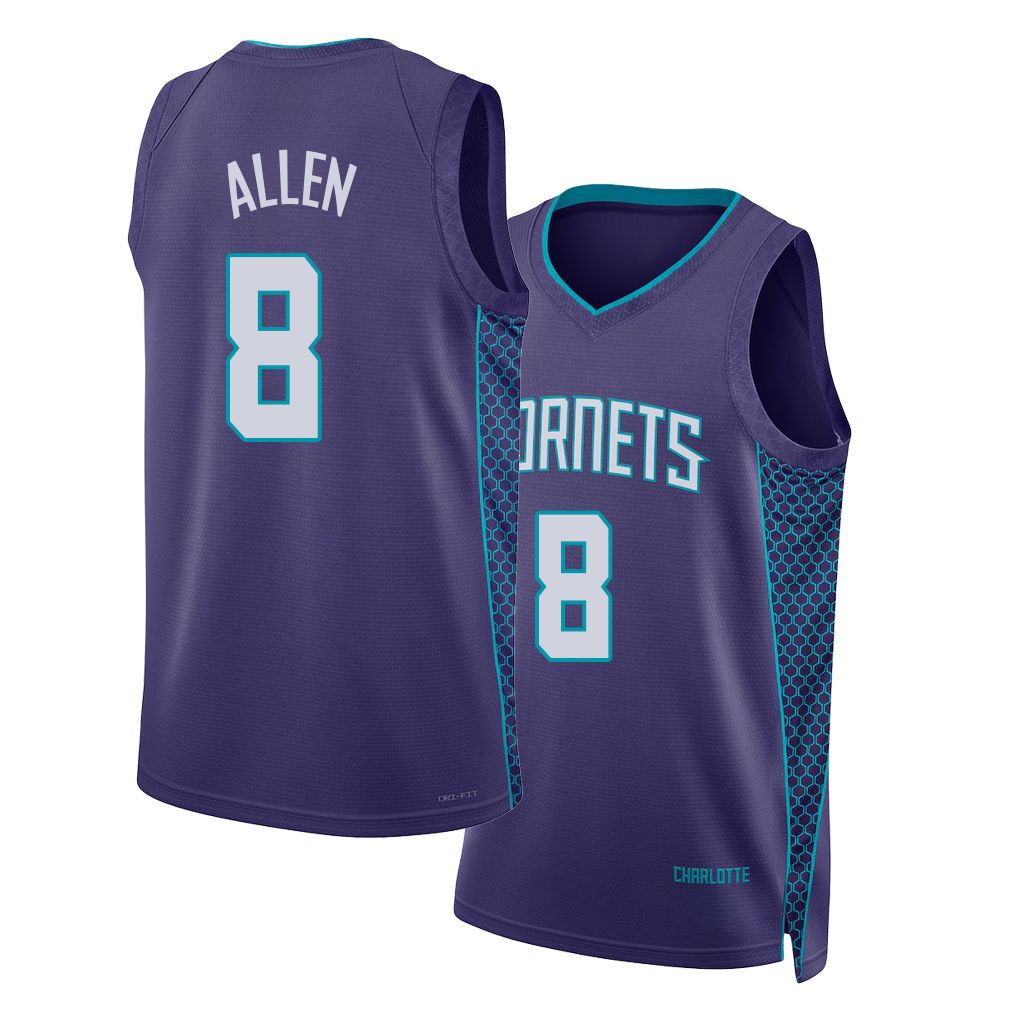 Charlotte #8 Allen Player Basketball Sleeveless Purple Jersey Grayson For Adult Youth