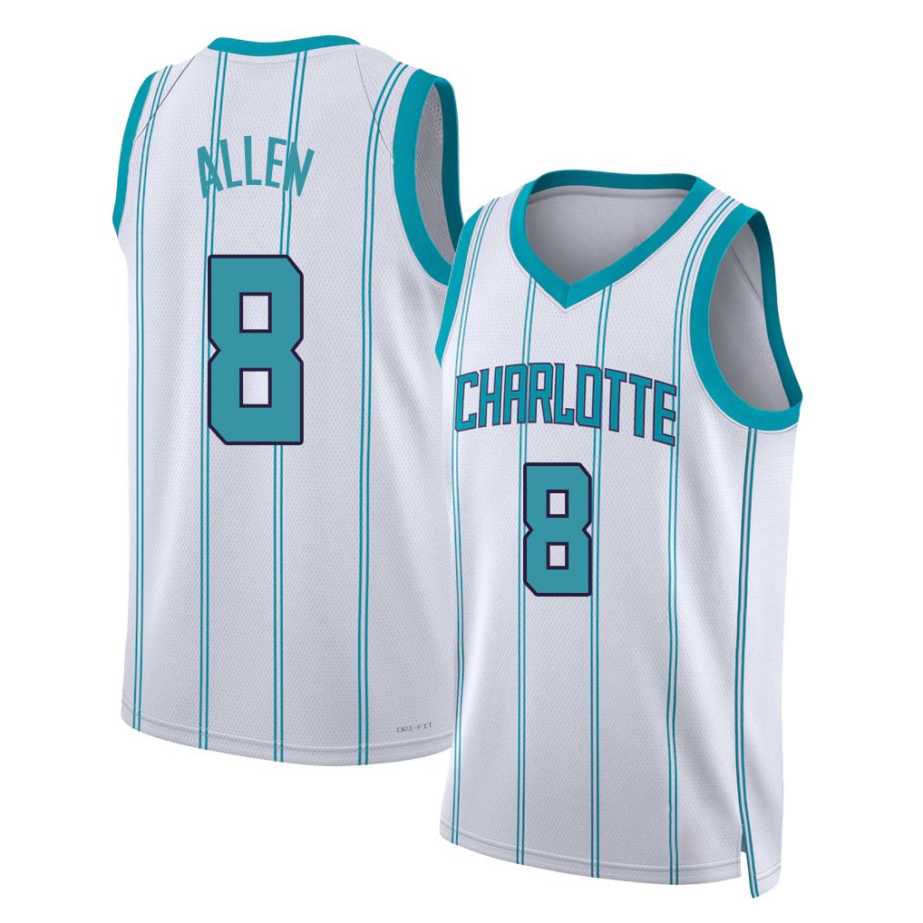 Charlotte #8 Allen Player Basketball Sleeveless White Jersey Grayson For Adult Youth