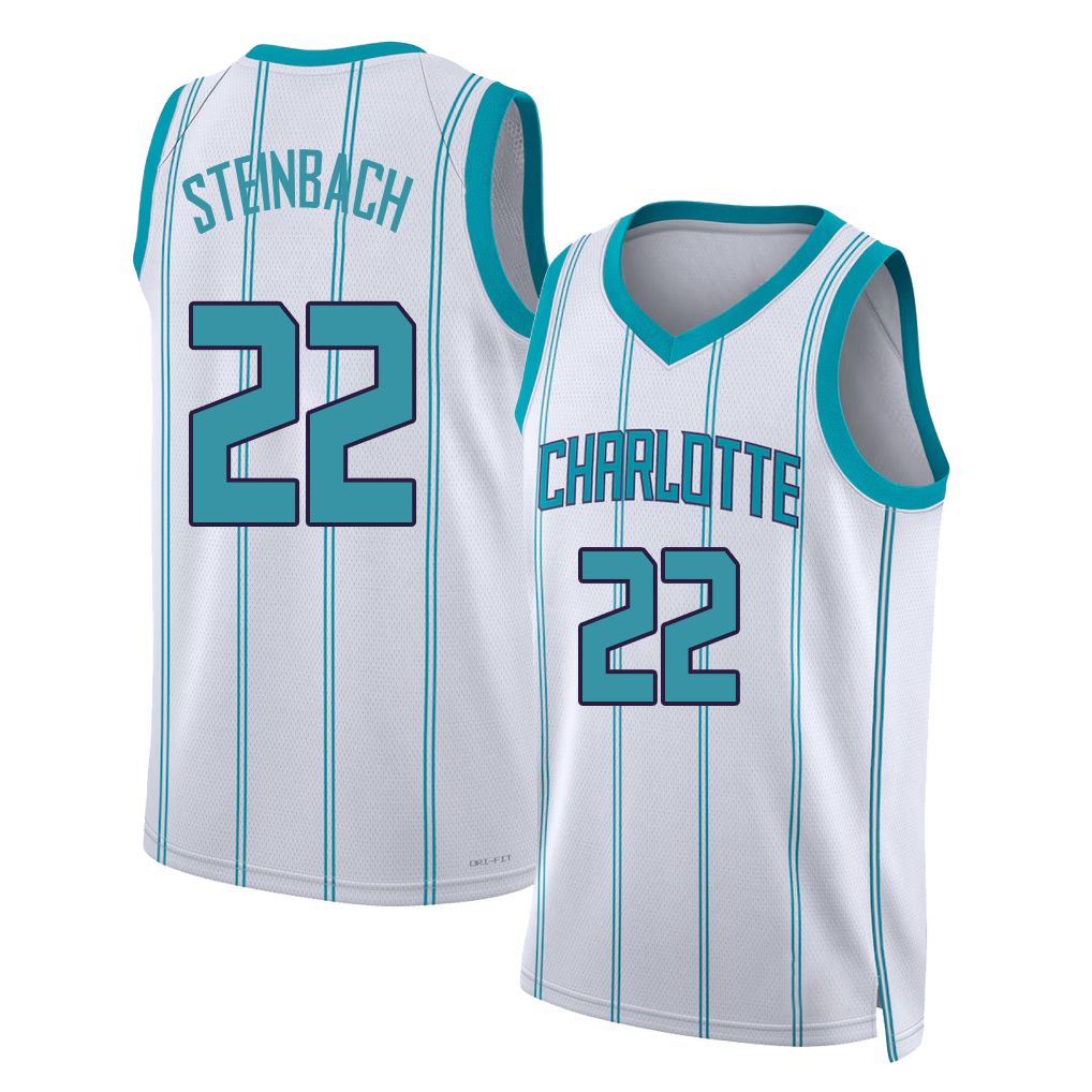 Charlotte #22 Steinbach Player Basketball Sleeveless White Jersey Hannes For Adult Youth