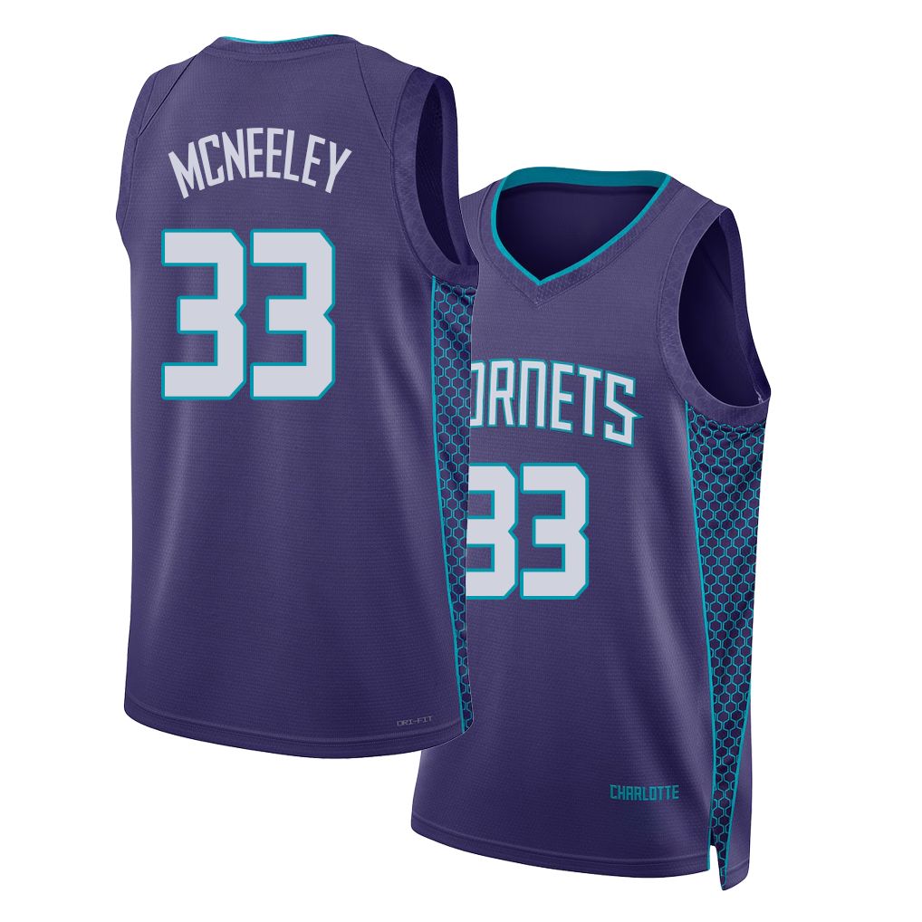 Charlotte #33 McNeeley Player Basketball Sleeveless Purple Jersey Liam For Adult Youth