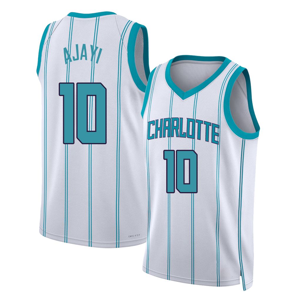 Charlotte #10 Ajayi Player Basketball Sleeveless White Jersey Michael For Adult Youth