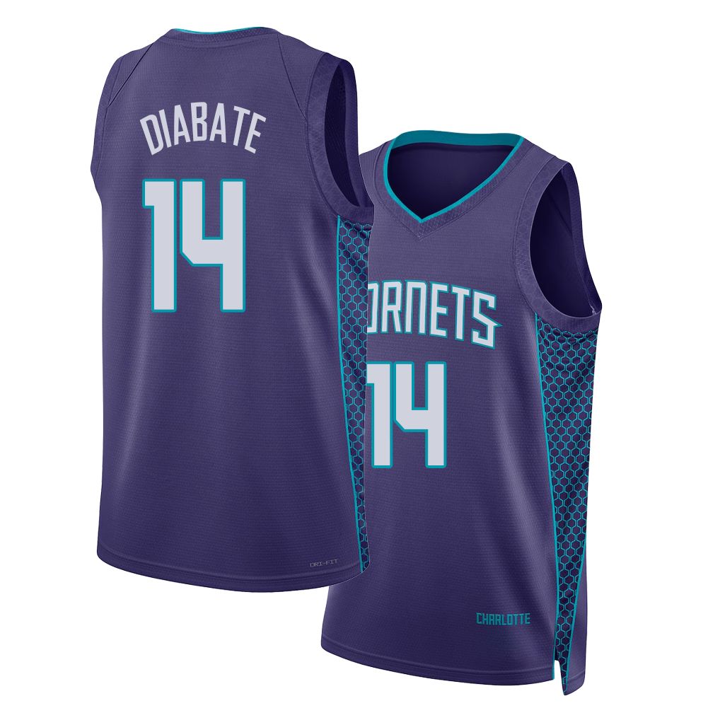 Charlotte #14 Diabate Player Basketball Sleeveless Purple Jersey Moussa For Adult Youth