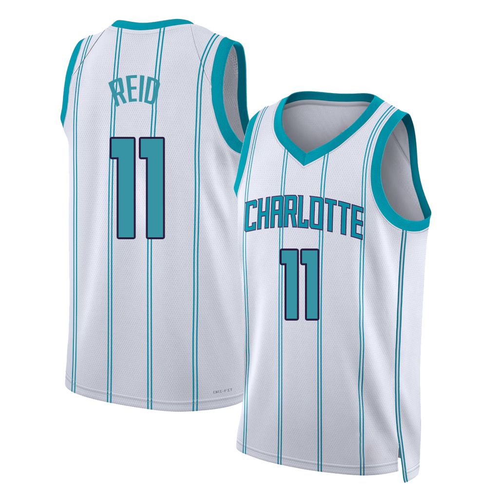 Charlotte #11 Reid Player Basketball Sleeveless White Jersey Naz For Adult Youth