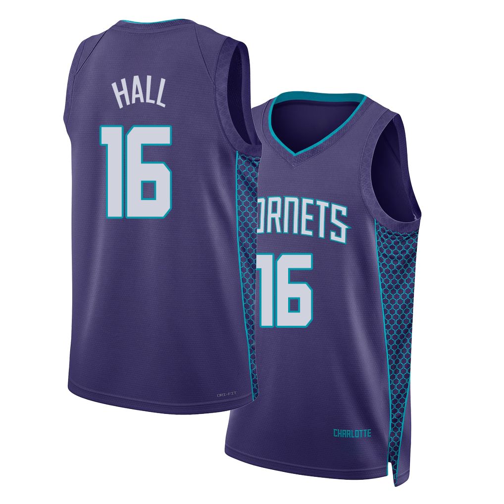 Charlotte #16 Hall Player Basketball Sleeveless Purple Jersey PJ For Adult Youth