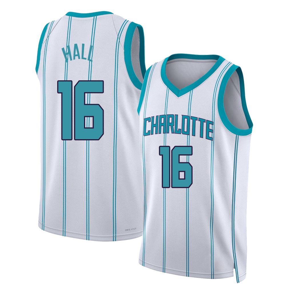 Charlotte #16 Hall Player Basketball Sleeveless White Jersey PJ For Adult Youth