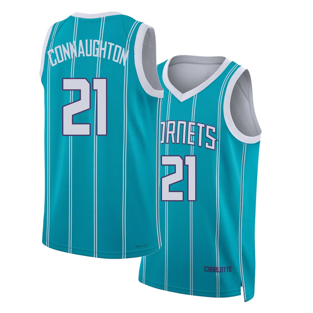 Charlotte #21 Connaughton Player Basketball Sleeveless Teal Jersey Pat For Adult Youth