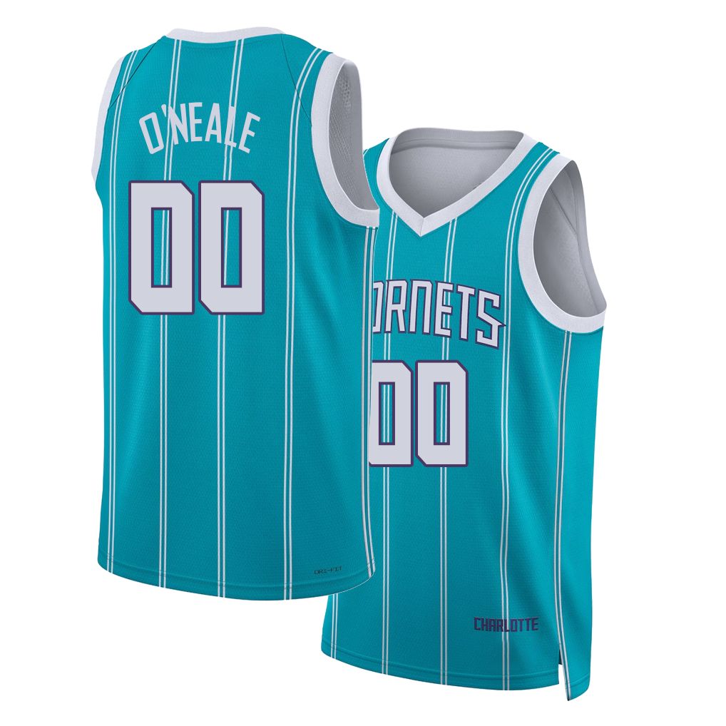 Charlotte #00 O'Neale Player Basketball Sleeveless Teal Jersey Royce For Adult Youth