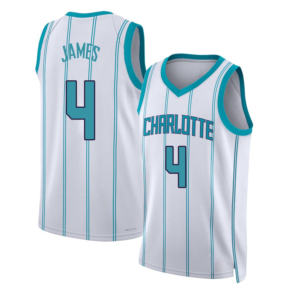 Charlotte #4 James Player Basketball Sleeveless White Jersey Sion For Adult Youth