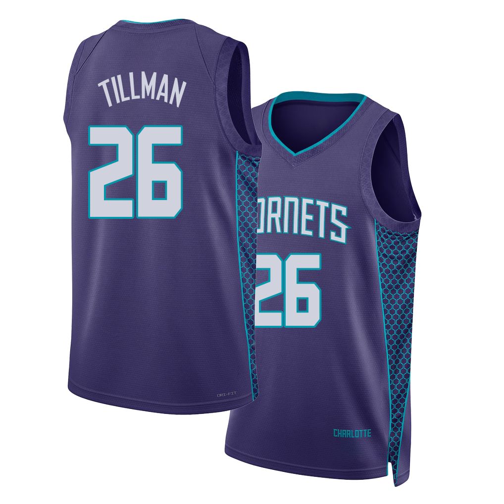 Charlotte #26 Tillman Player Basketball Sleeveless Purple Jersey Xavier For Adult Youth