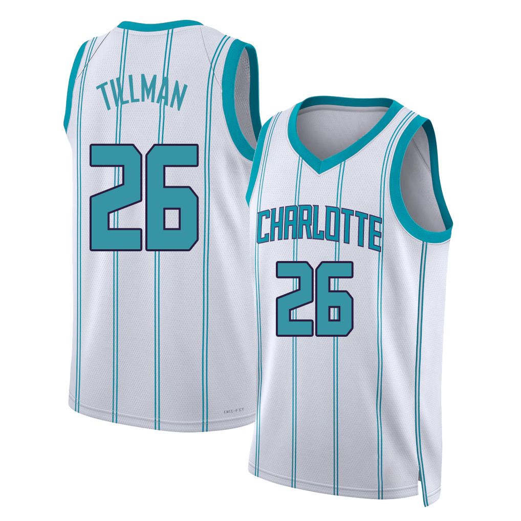 Charlotte #26 Tillman Player Basketball Sleeveless White Jersey Xavier For Adult Youth