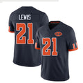 Chicago #21 Lewis Football V Neck Short Sleeve Navy Jersey Cam For Men Youth Women Gift