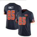 Chicago #85 Kmet Football V Neck Short Sleeve Navy Jersey Cole For Men Youth Women Gift