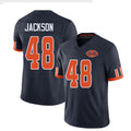 Chicago #48 Jackson Football V Neck Short Sleeve Navy Jersey D'Marco For Men Youth Women Gift