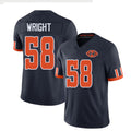 Chicago #58 Wright Football V Neck Short Sleeve Navy Jersey Darnell For Men Youth Women Gift
