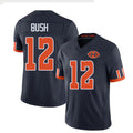 Chicago #12 Bush Football V Neck Short Sleeve Navy Jersey Devin For Men Youth Women Gift