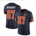 Chicago #67 Bradbury Football V Neck Short Sleeve Navy Jersey Garrett For Men Youth Women Gift