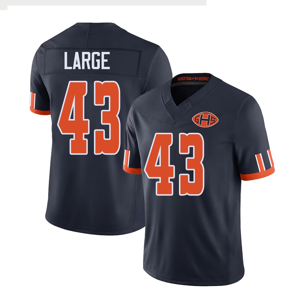 Chicago #43 Large Football V Neck Short Sleeve Navy Jersey Hayden For Men Youth Women Gift
