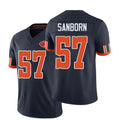 Chicago #57 Sanborn Football V Neck Short Sleeve Navy Jersey Jack For Men Youth Women Gift