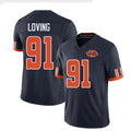 Chicago #91 Loving Football V Neck Short Sleeve Navy Jersey Jayden For Men Youth Women Gift