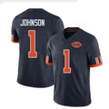 Chicago #1 Johnson Football V Neck Short Sleeve Navy Jersey Jaylon For Men Youth Women Gift