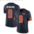 Chicago #9 McMahon Football V Neck Short Sleeve Navy Jersey Jim For Men Youth Women Gift