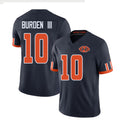 Chicago #10 Burden III Football V Neck Short Sleeve Navy Jersey Luther For Men Youth Women Gift