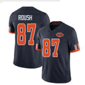 Chicago #87 Roush Football V Neck Short Sleeve Navy Jersey Sam For Men Youth Women Gift