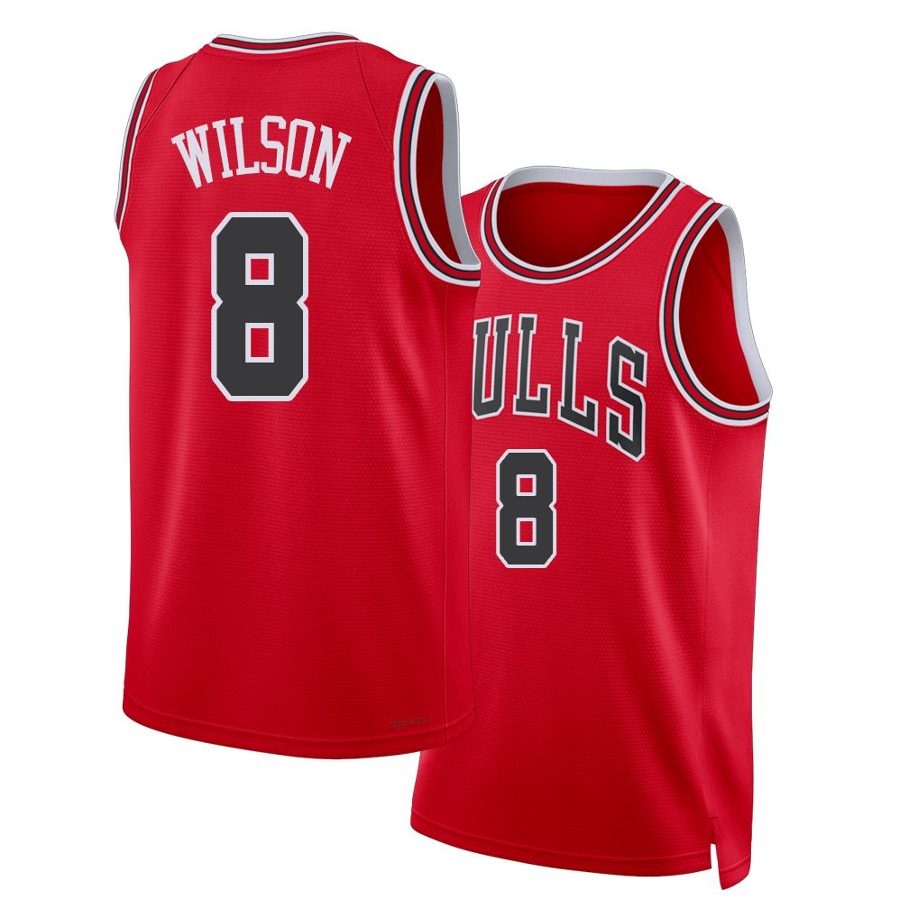 Chicago #8 Wilson Player Basketball Sleeveless Red Jersey Caleb For Adult Youth