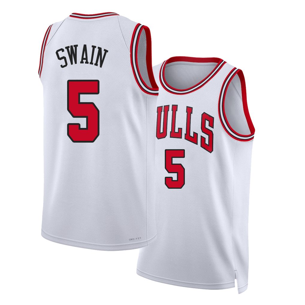 Chicago #5 Swain Player Basketball Sleeveless White Jersey Dailyn For Adult Youth