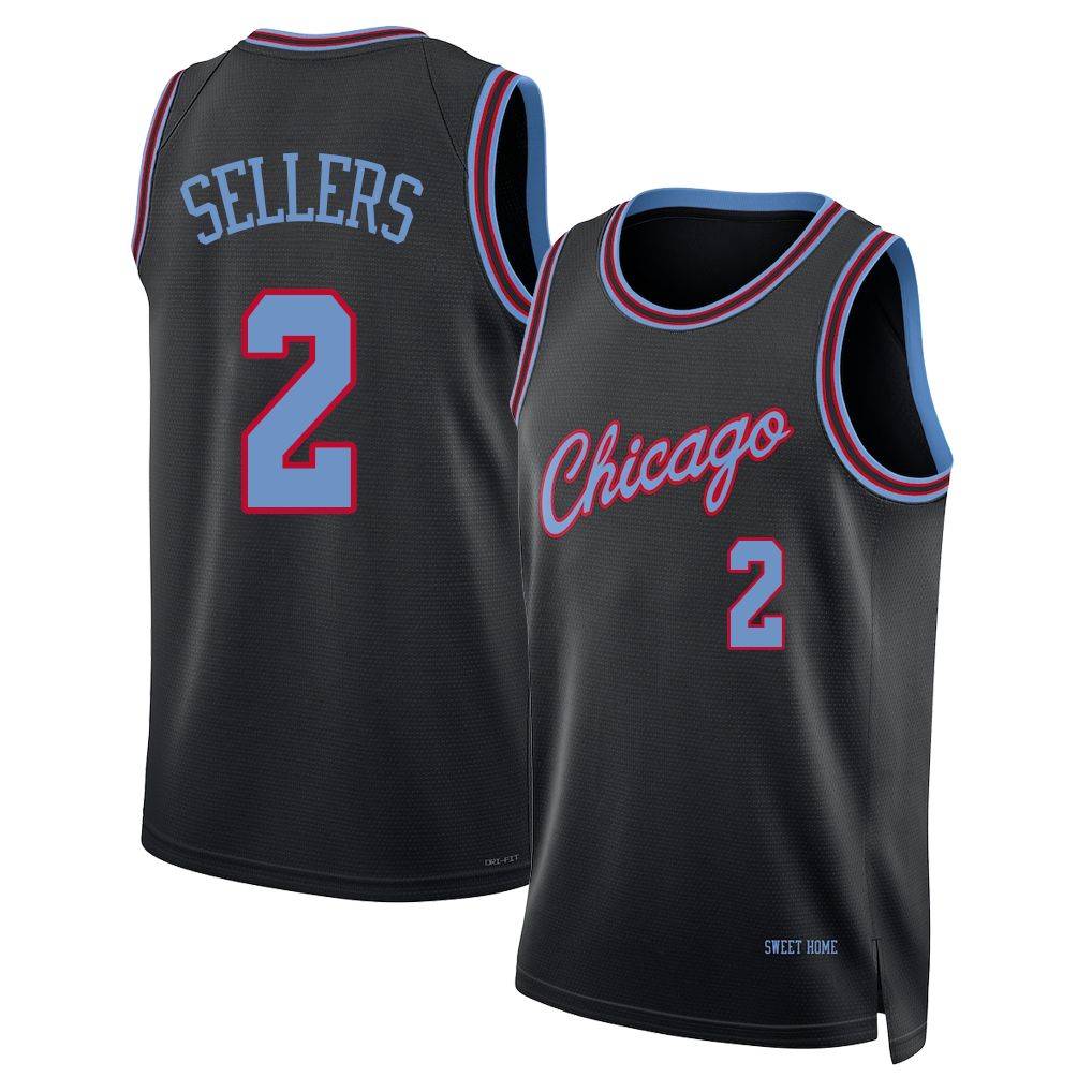 Chicago #2 Sellers Player Basketball Sleeveless Black Jersey Jaylin For Adult Youth