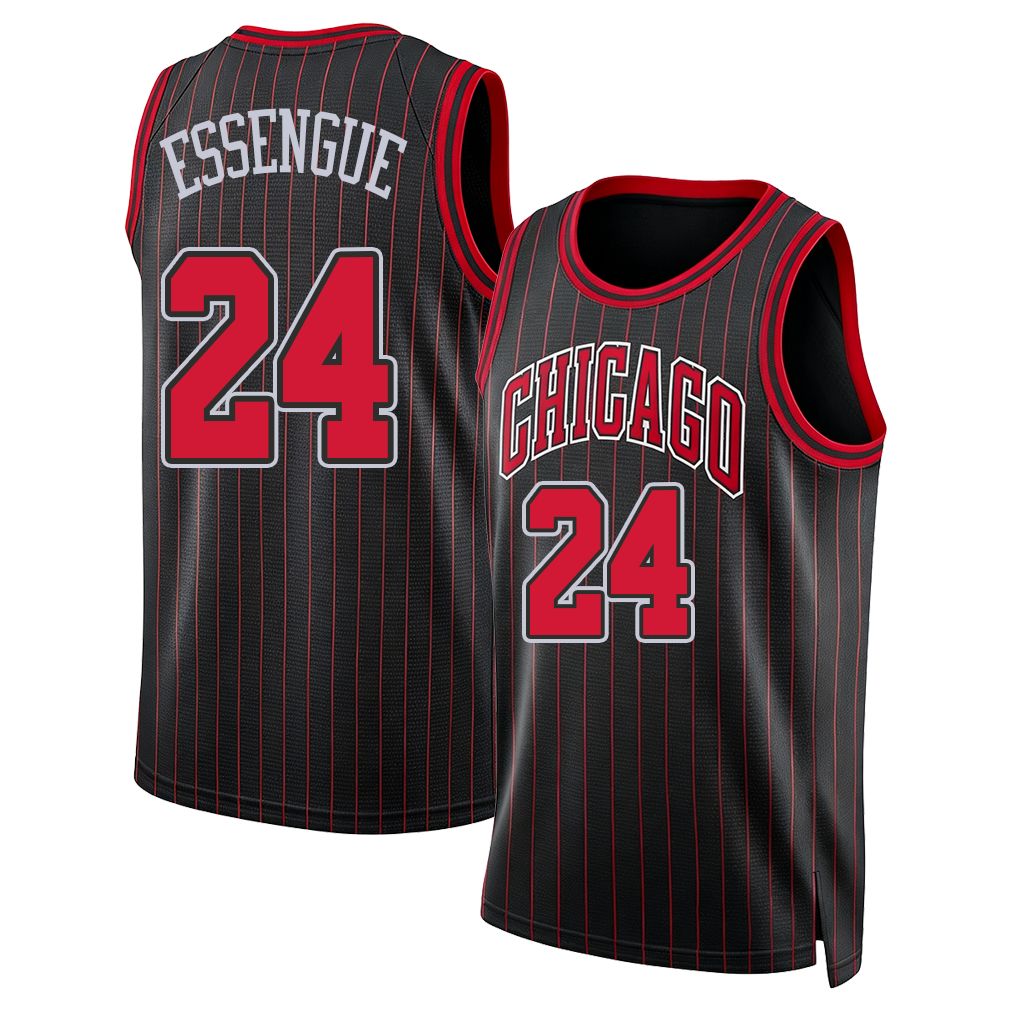 Chicago #24 Essengue Player Basketball Sleeveless Black Jersey Noa For Adult Youth