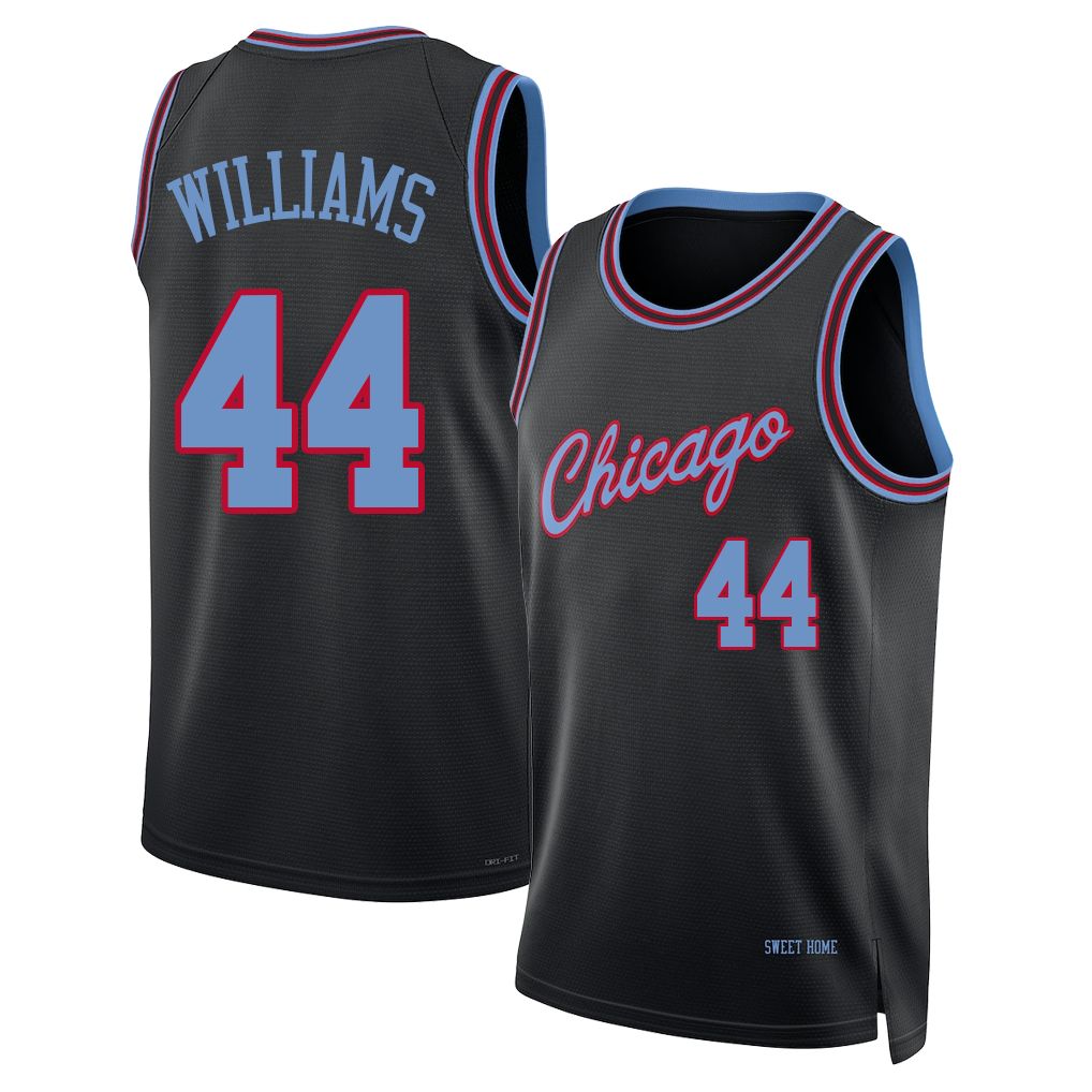Chicago #44 Williams Player Basketball Sleeveless Black Jersey Patrick For Adult Youth